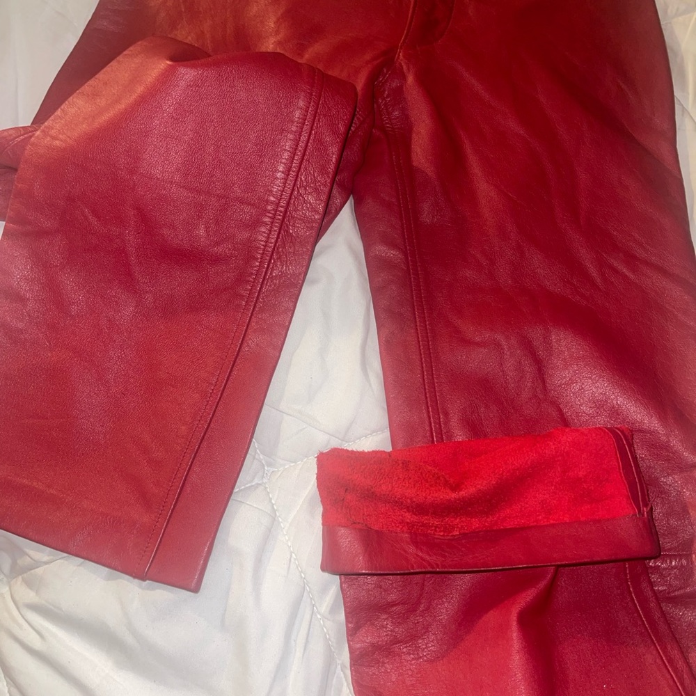 Steve Madden Y2k red genuine leather pants